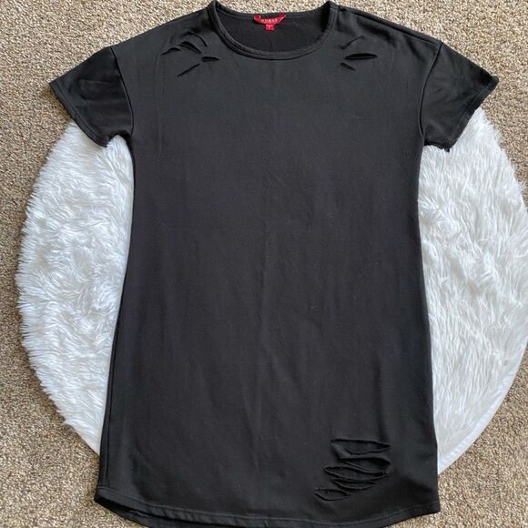 Guess Dress Black Distressed Womens Size Small - Picture 1 of 9